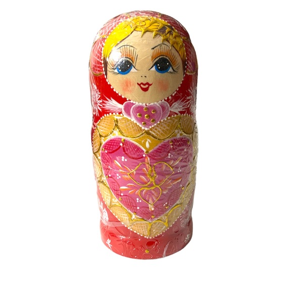 Russian Stackable Dolls Handmade 10 Pieces Made of Wood Selling the sealed - Picture 2 of 11